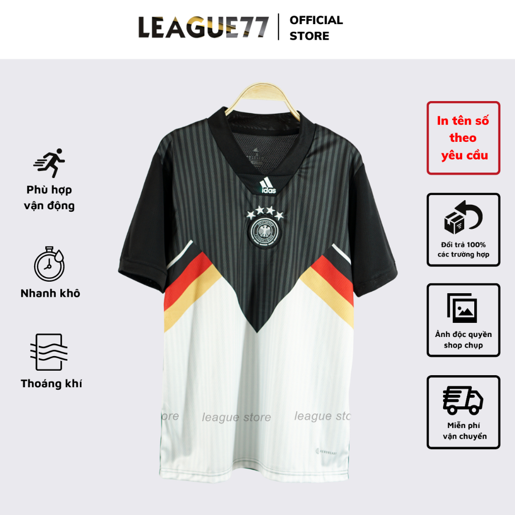 Bộ quần áo đá bóng tuyển Đức bản kỷ niệm Leaguestore - bộ quần áo thể thao nam ngắn tay quần có túi form âu