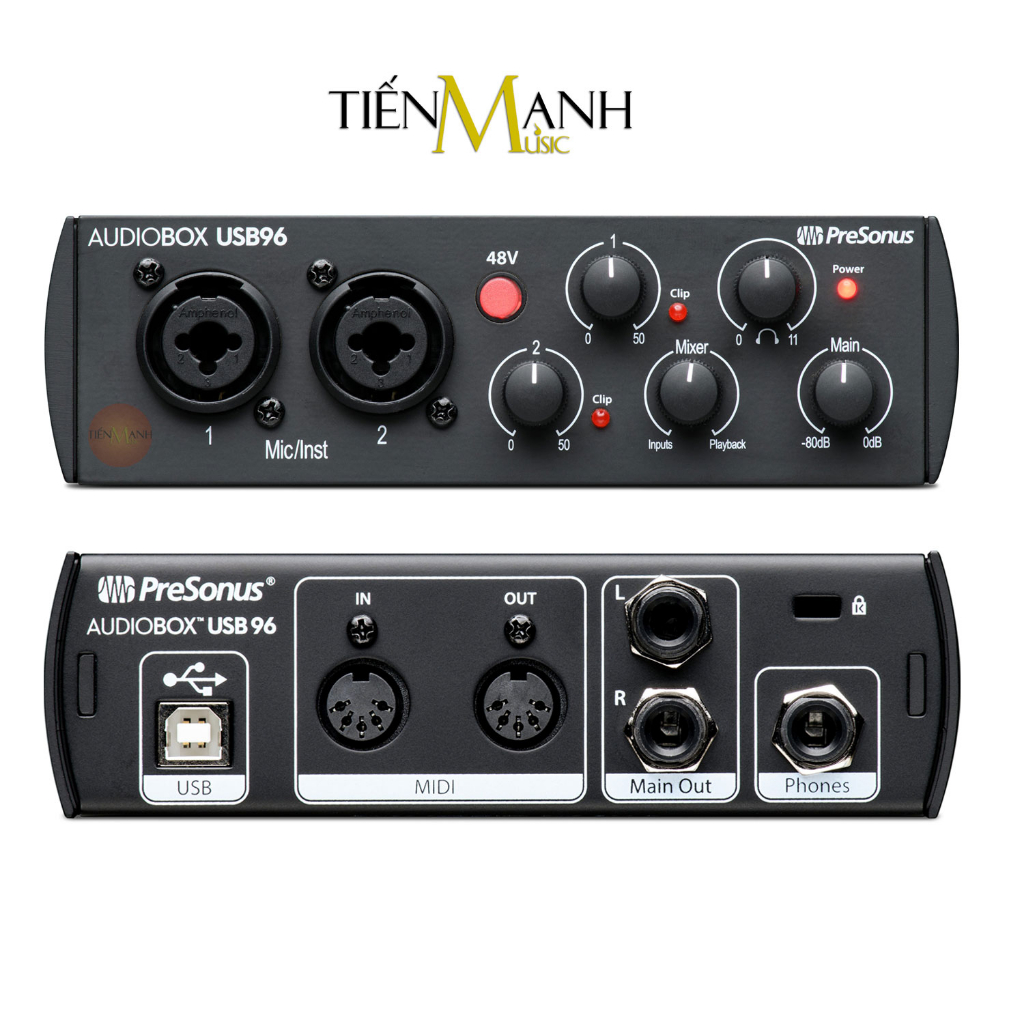 Soundcard PreSonus AudioBox USB 96 Bộ Thu Âm Thanh và Livestream Audio Interface Sound Card Audio Box USB96