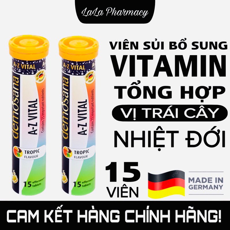 Viên sủi Vitamin tổng hợp vị trái cây nhiệt đới nhập khẩu CHLB Đức bổ sung 23 loại vitamin + khoáng chất