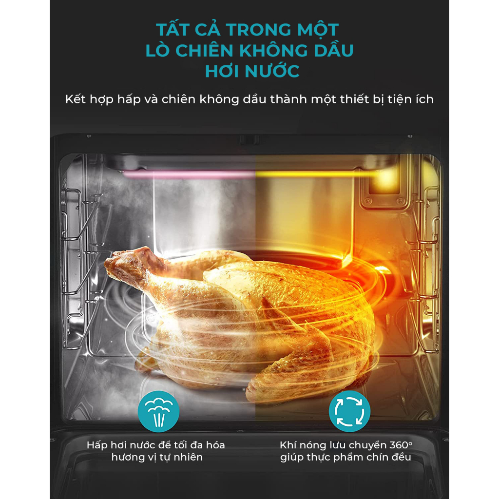 Nồi chiên hơi nước KUCHEN KU PCL2228 16L Đa chức năng chiên, hấp bảo hành 24 tháng