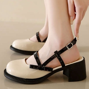 Giày Dép Sandal Da Mary Jane Cao Gót Thời Trang Mùa Hè