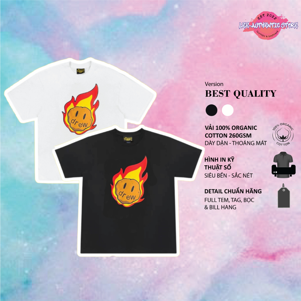 ÁO THUN DREW HOUSE LỬA FULL TEM TAG - ẢNH THẬT (FreeShip)