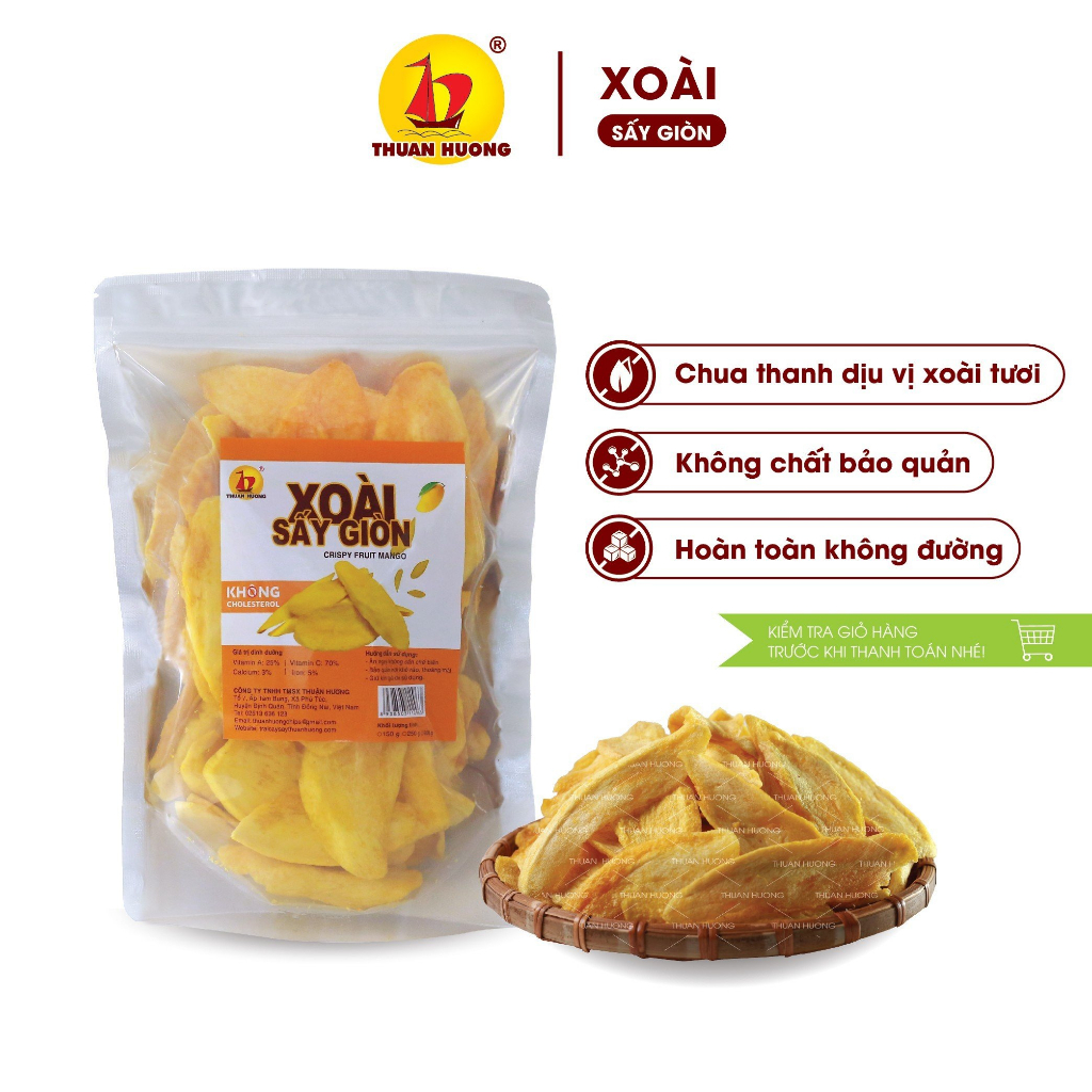 Xoài sấy giòn THUẬN HƯƠNG 250gr, 150gr