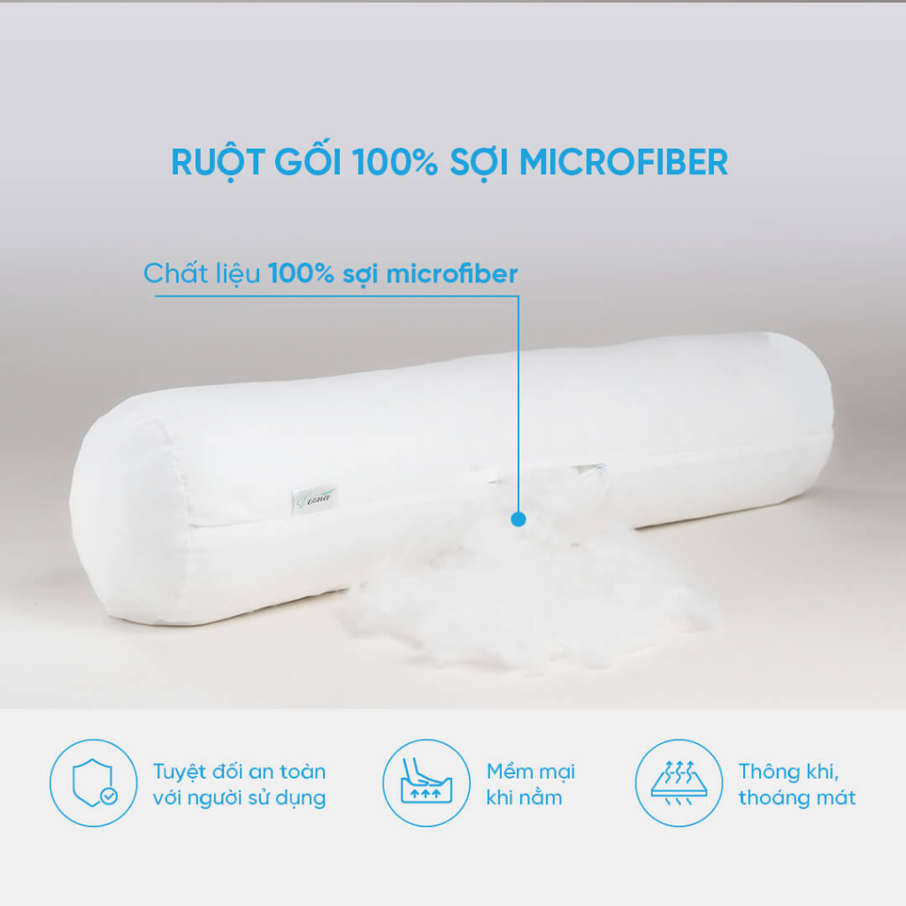 Gối ngủ Doona Microfiber cao cấp lông vũ nhân tạo êm ái mềm mại thư giãn tuyệt đối hàng chính hãng Vua Nệm