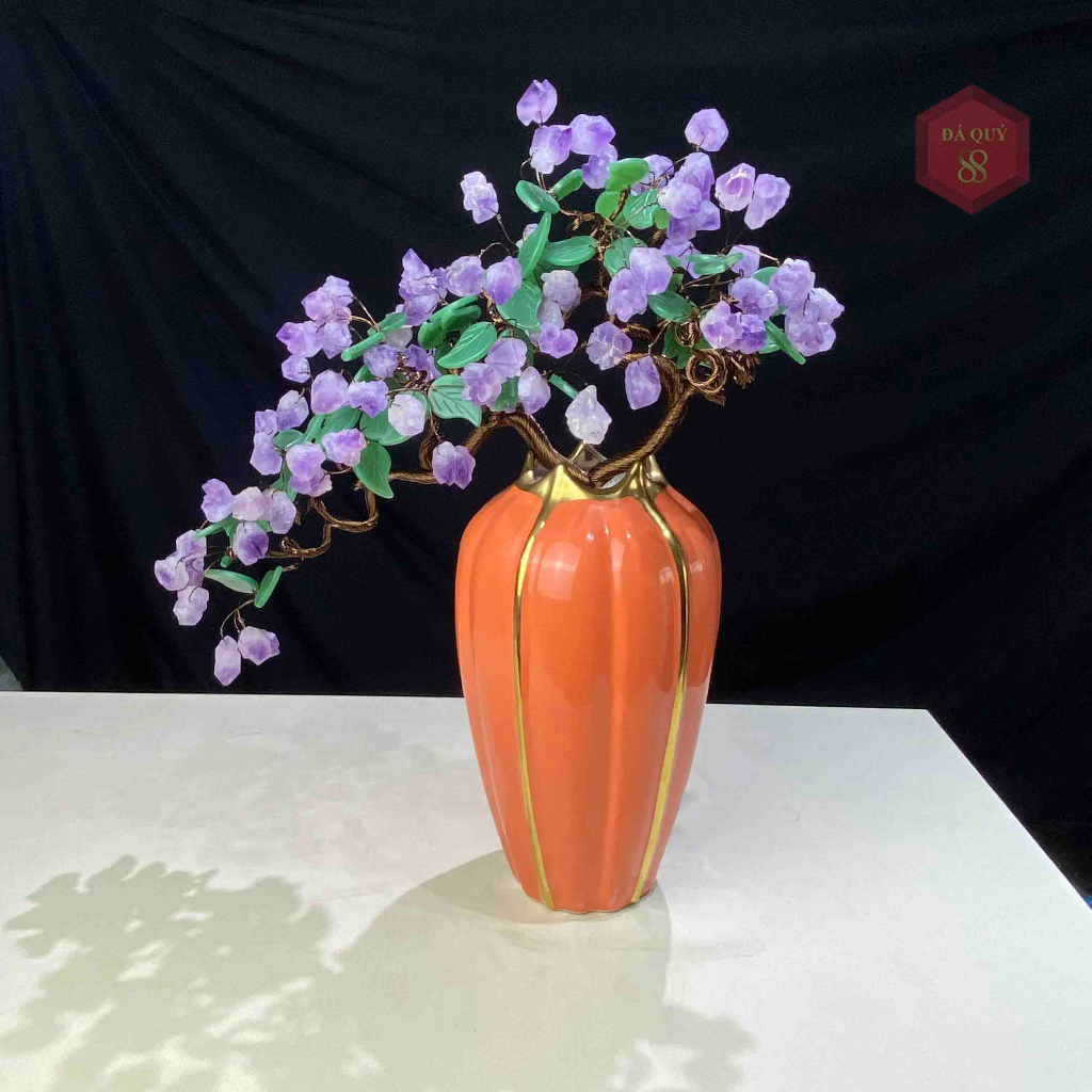 Bình Hoa Đá T.A Tím Tự Nhiên 56cm