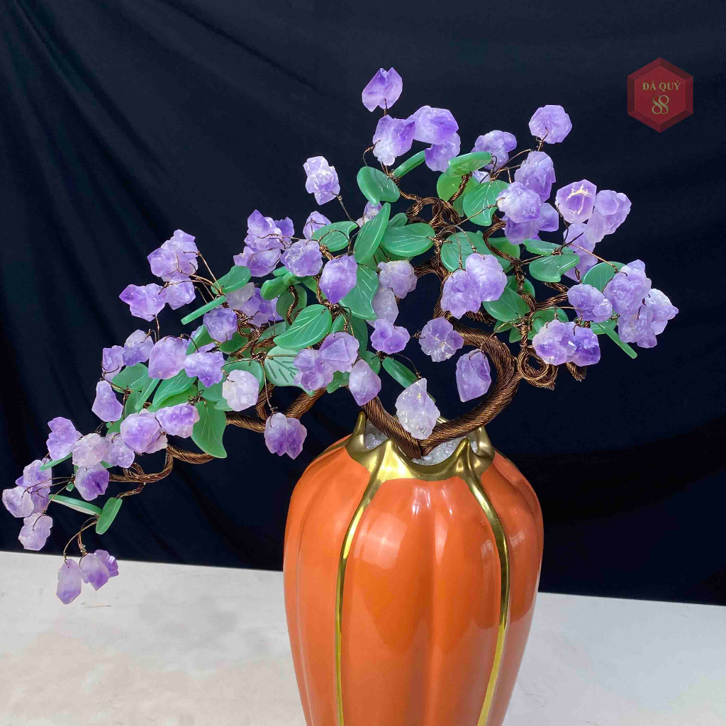 Bình Hoa Đá T.A Tím Tự Nhiên 56cm