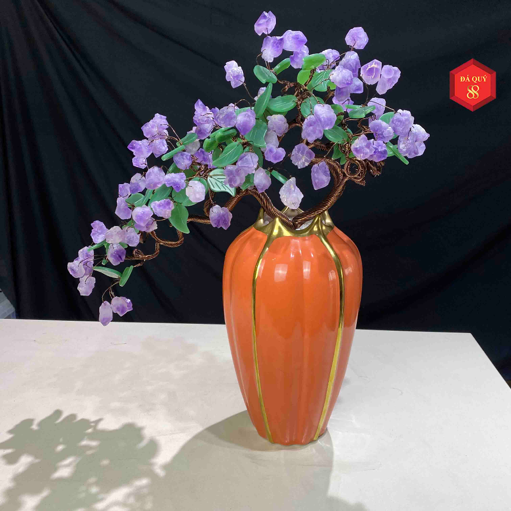 Bình Hoa Đá T.A Tím Tự Nhiên 56cm