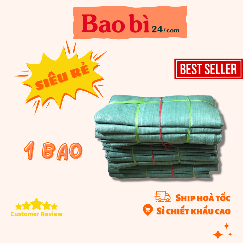 Baobi24 Bao Tải Dứa Đóng Hàng 2 màu xanh và trắng tiện dụng