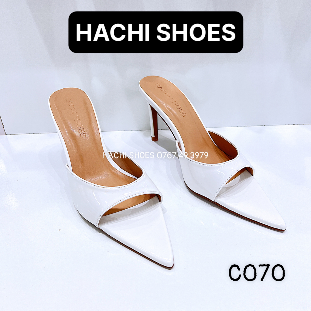 Dép guốc nữ mũi nhọn quai trong gót nhọn 7p - 9p B009 Hachi shoes