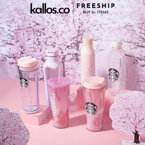 Ly Starbucks Green Siren, Calidoscope, Urban Spring, Cherry Blossom Cold Cup, Stanley, JDN, Miir Tumbler Kallos Vietnam