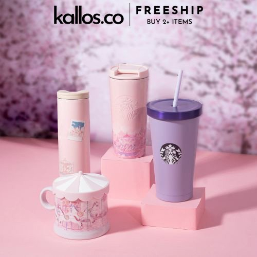 Ly Starbucks Green Siren, Calidoscope, Urban Spring, Cherry Blossom Cold Cup, Stanley, JDN, Miir Tumbler Kallos Vietnam