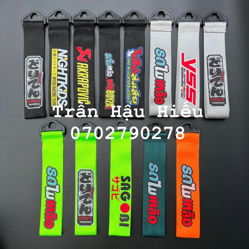 Dây treo tay sách, cảng xe máy và ô tô màu đẹp in chữ 2 mặt màu ngẫu nhiên