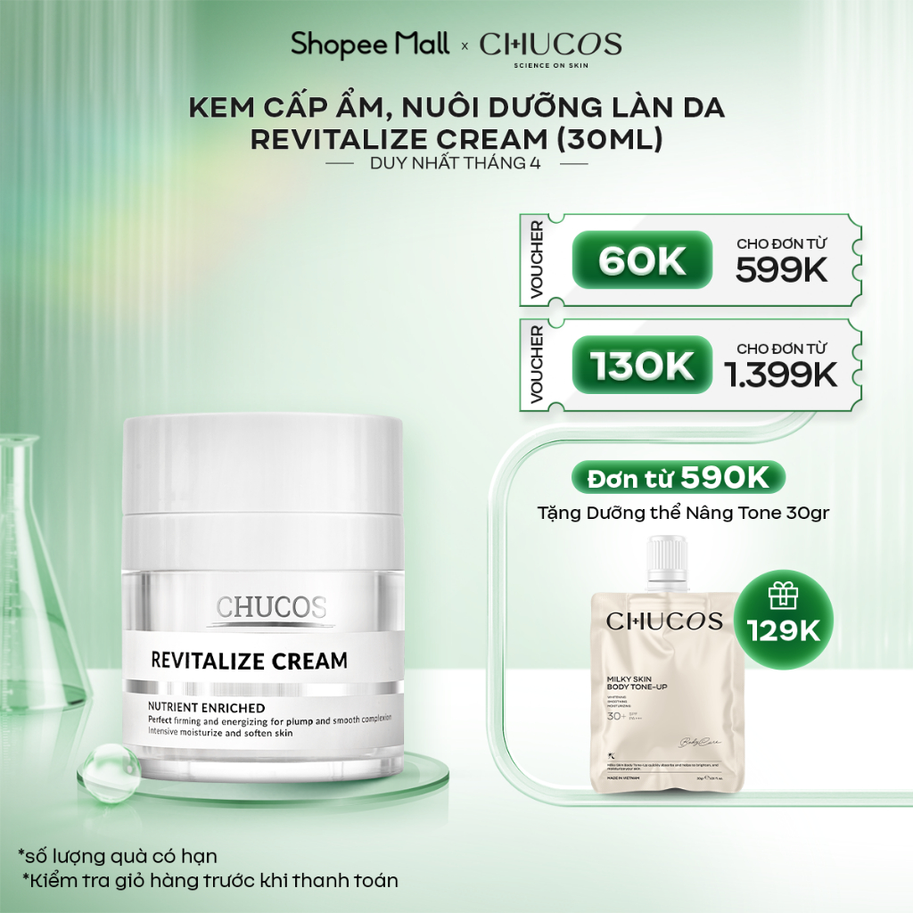 [Mã BMLTA35 giảm đến 35K đơn 99K] Kem cấp ẩm và nuôi dưỡng làn da Chucos Revitalize Cream (30ml)