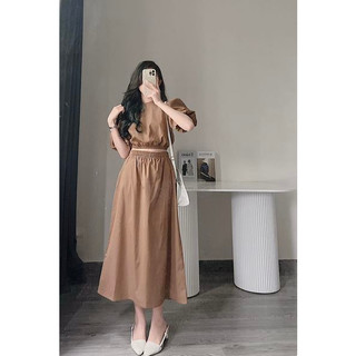 Áo croptop tay bồng + chân váy xoè By Samhyewear