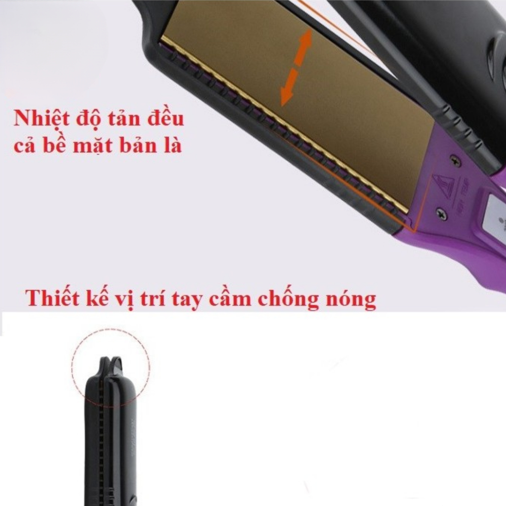 Máy Làm Tóc đa năng, máy là duỗi bấm xù tóc Hàn Quốc, Máy dập xù thay bản dễ dàng màu tím không cháy tóc, mượt tóc