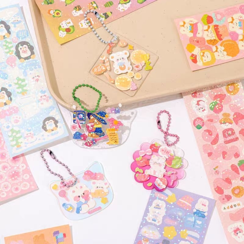 Sticker Lấp Lánh Phong Cách Hàn Quốc Trang Trí DIY Laptop, Sách Vở Học Tập