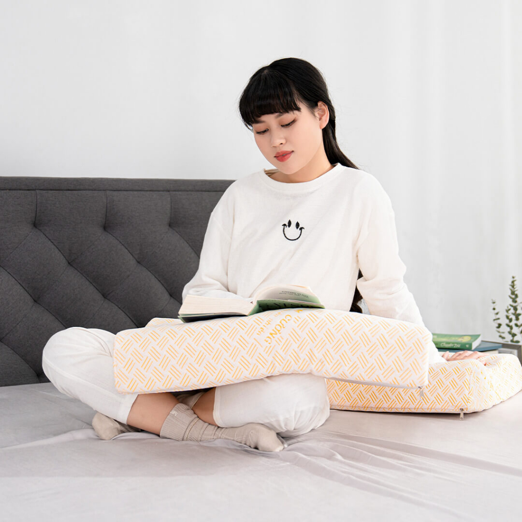 Gối cao su thiên nhiên KIM CƯƠNG SINY B 39x59cm nâng đầu cổ phân phối Vua Nệm