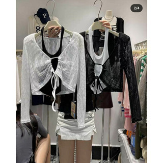 Set áo lướt buộc dây ngực