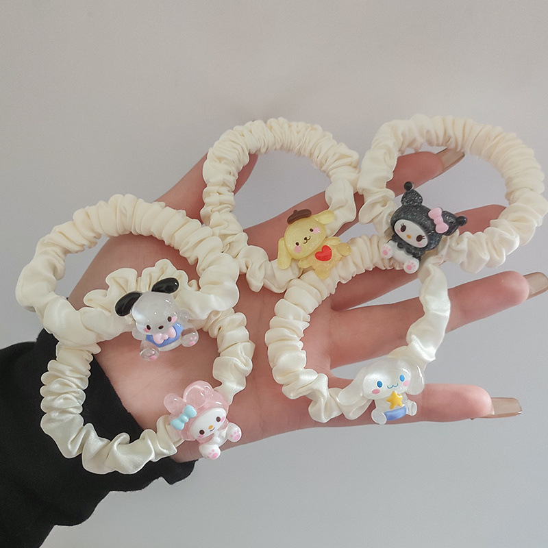 Dây buộc tóc Sanrio chun buộc tóc Kuromi Dây cột tóc Scrunchies vòng đeo tay hoạt hình đáng yêu