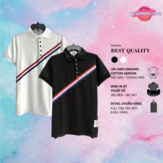 [BEST QUALITY] Áo Polo Thom Browne - Áo Phông Nam Phối Sọc Cao Cấp Hot Trend
