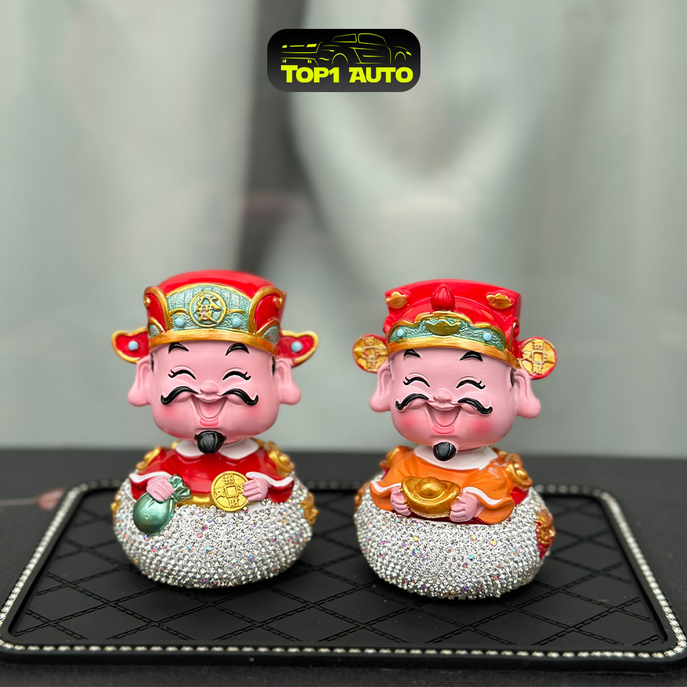 Tượng thần tài đính đá trang trí taplo ô tô, trang trí bàn làm việc, mang lại may mắn tài lộc cho gia chủ