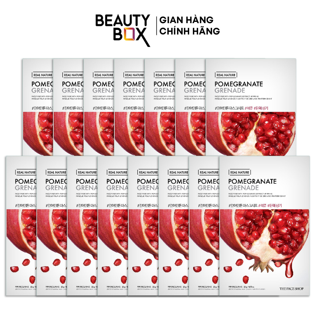 [Quà Tặng Không Bán] Combo 15 Mặt Nạ Chống Oxy Hóa THE FACE SHOP Real Nature Pomegranate Face Mask 20g
