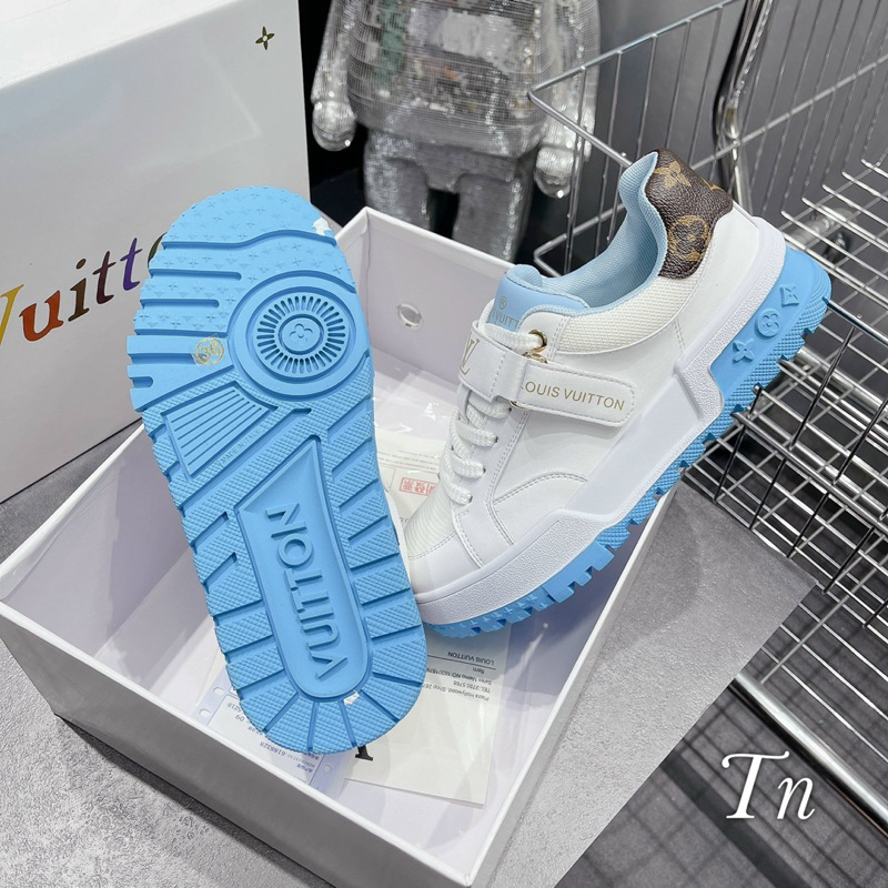 Giày thể thao lv đai gót nâu hàng qc fullbox bill