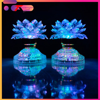 Đèn thờ Hoa Sen 2 Tầng LED đổi 7 màu đèn để bàn thờ Phật Màu trắng Tổ Tiên chưng bàn thờ đẹp