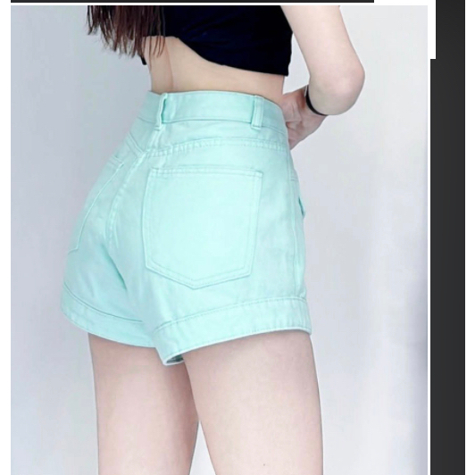 Quần giả váy jean, quần bò giả váy cho nữ cạp cao phối cúc hàng dáng ngắn sexy  - Xưởng May LTM