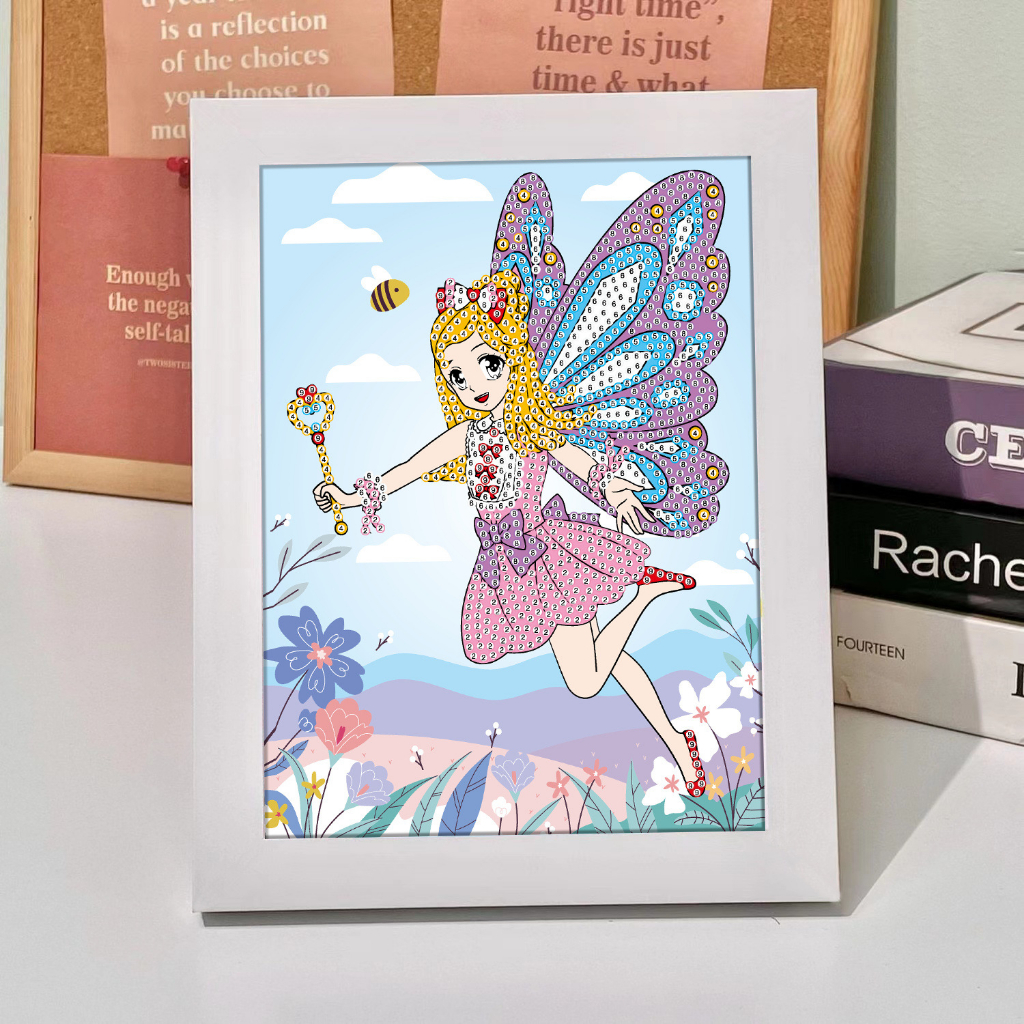 Tranh Đính Đá 5D DIY Hình Công Chúa Đáng Yêu Giúp Bé Rèn Luyện Tính Kiên Trì Sáng Tạo