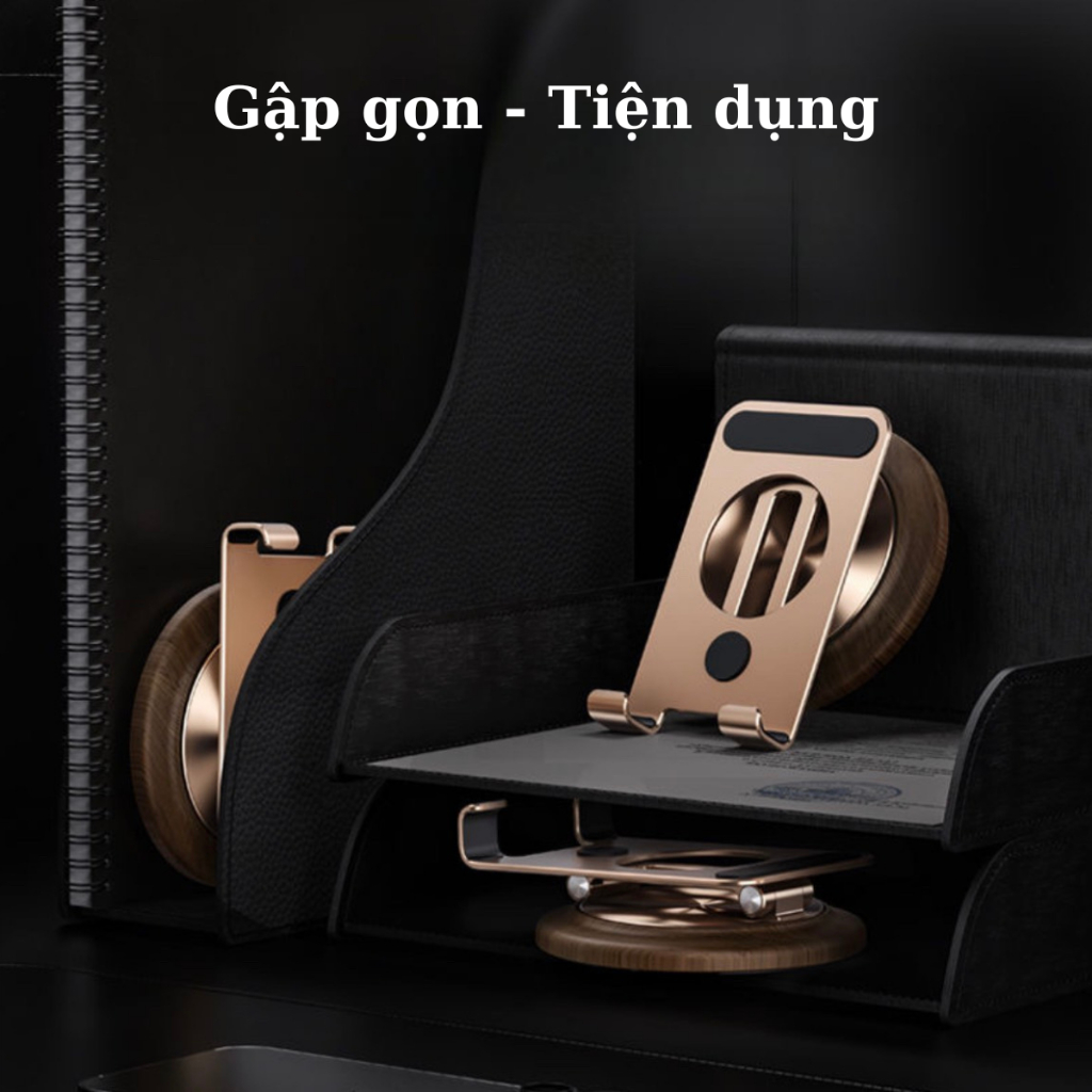 Giá đỡ điện thoại, máy tính bảng tablet L68 cho iPhone, iPad, Tablet hợp kim nhôm, có thẻ gấp gọn, xoay tròn Miền Đông