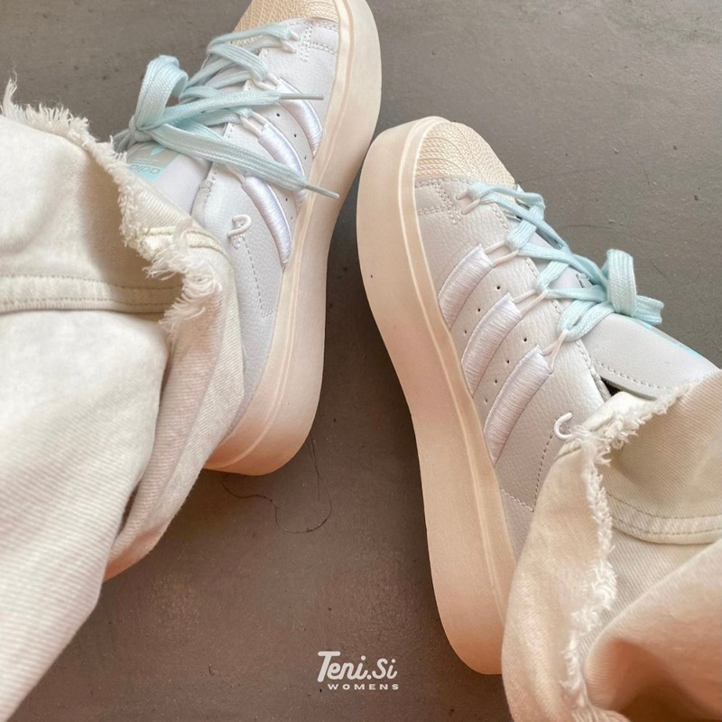 JDK STORE_Giày Sneaker Superstar Bonega Xanh Kem Pastel Blue