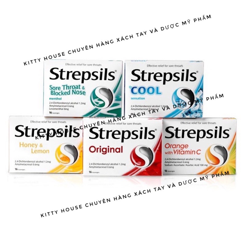 KẸO NGẬM STREPSILS HỘP 2 VĨ NHIỀU VỊ