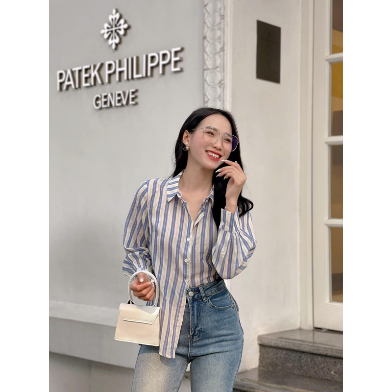 Áo sơ mi kẻ chất mỏng nhẹ Lyn