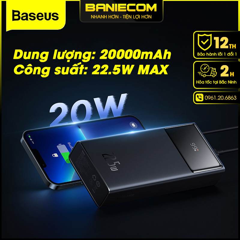 Pin Sạc Dự Phòng Baseus Star-Lord Digital Display Fast Charge 20000mAh/30000mAh Hỗ trợ sạc nhanh PD QC AFC SCP FCP