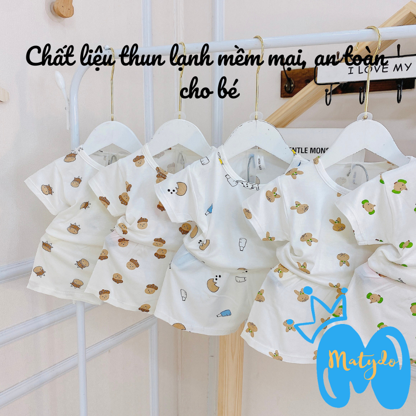 Bộ quần áo trẻ em MATYDO bộ cộc thun lạnh cho bé mùa hè giá rẻ MK trắng 5-15KG