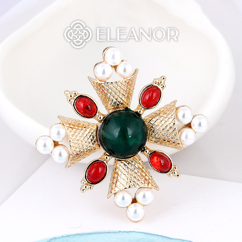 Ghim cài áo nam nữ Eleanor Accessories hình chuông đính đá ngọc trai nhân tạo phụ kiện thời trang 5673