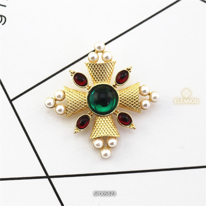 Ghim cài áo nam nữ Eleanor Accessories hình chuông đính đá ngọc trai nhân tạo phụ kiện thời trang 5673