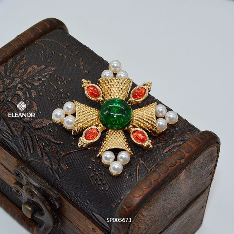 Ghim cài áo nam nữ Eleanor Accessories hình chuông đính đá ngọc trai nhân tạo phụ kiện thời trang 5673