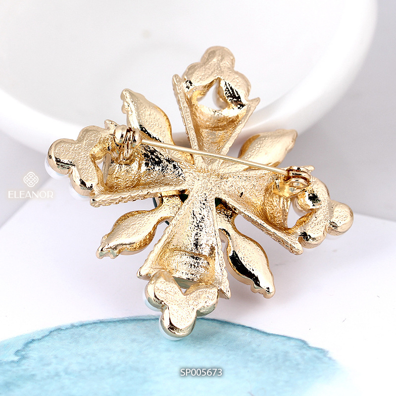 Ghim cài áo nam nữ Eleanor Accessories hình chuông đính đá ngọc trai nhân tạo phụ kiện thời trang 5673