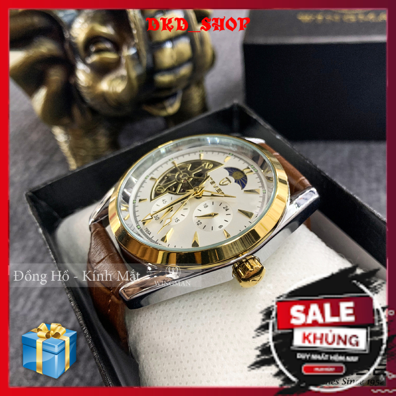 Đồng hồ cơ nam Tevise T795  dây da cao cấp,full box, mặt kính sapphire chống xước, chống nước,bảo hàng 12 tháng