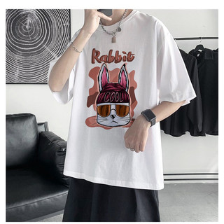 Áo thun unisex tay lỡ form rộng bad rabbit, áo phông phom rộng cổ tròn chất cotton mềm mịn giá rẻ thương hiệu