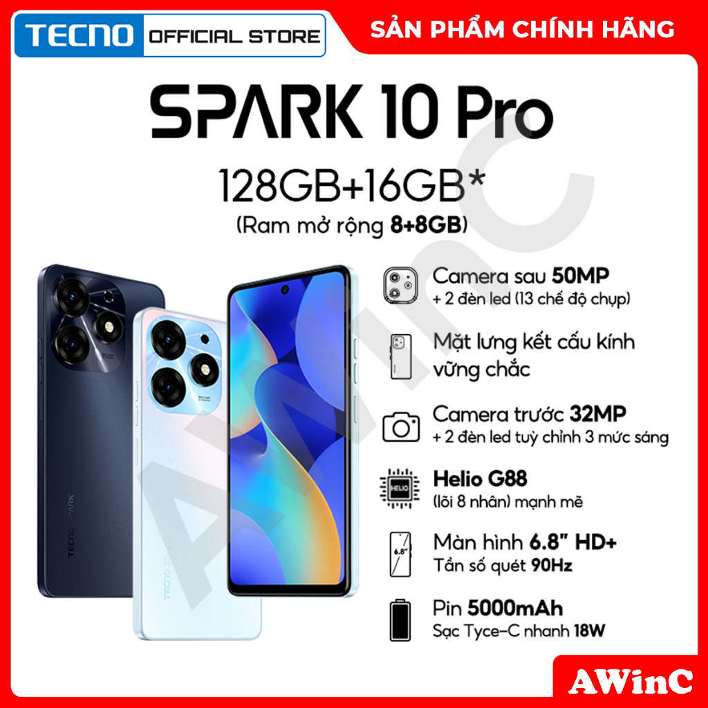 Điện thoại Tecno SPARK 10 Pro 8GB/128GB - Hàng Phân Phối Chính Hãng