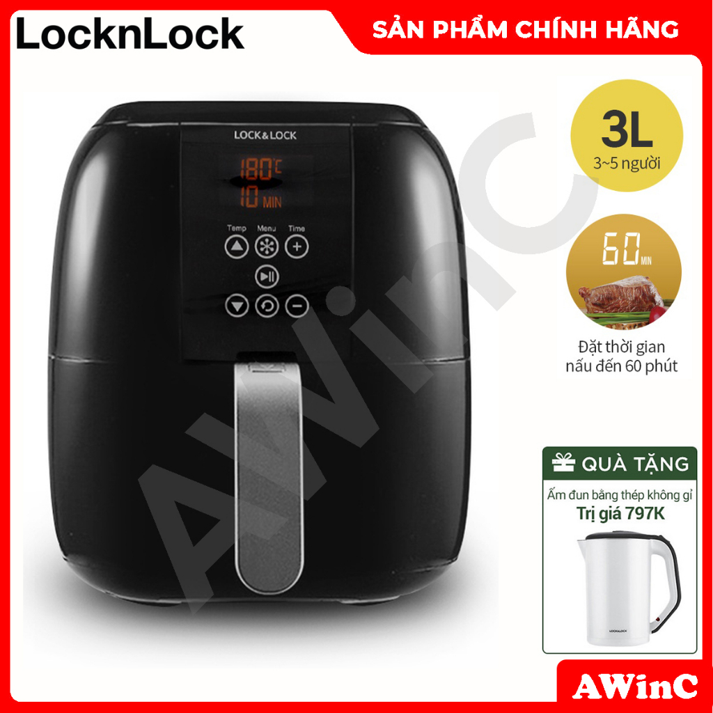 Nồi Chiên Không Dầu Điện Tử Lock&Lock ECF-300B  - Hàng Chính Hãng