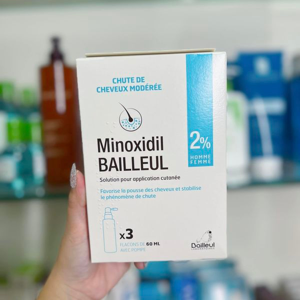 Xịt Mọc Tóc Minoxidil Bailleul 2%, 5% Pháp, Giảm Rụng Tóc Và Kích Thích Mọc Tóc