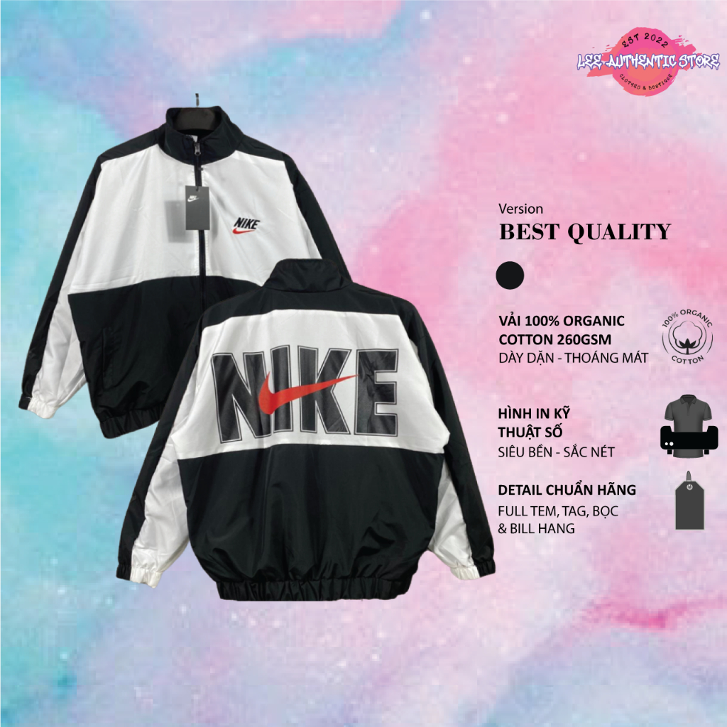 Áo Khoác Dù 2 Lớp Jacket Vintage V4 Vintage Red Logo - Vải Cao Cấp The.Laz
