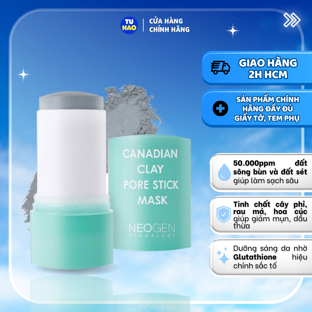 Thanh Lăn Neogen Dermalogy CANADIAN CLAY PORE STICK Giảm Mụn Đầu Đen 28g - Từ Hảo