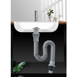 Xả Lavabo Ruột gà màu xám Loại Lật