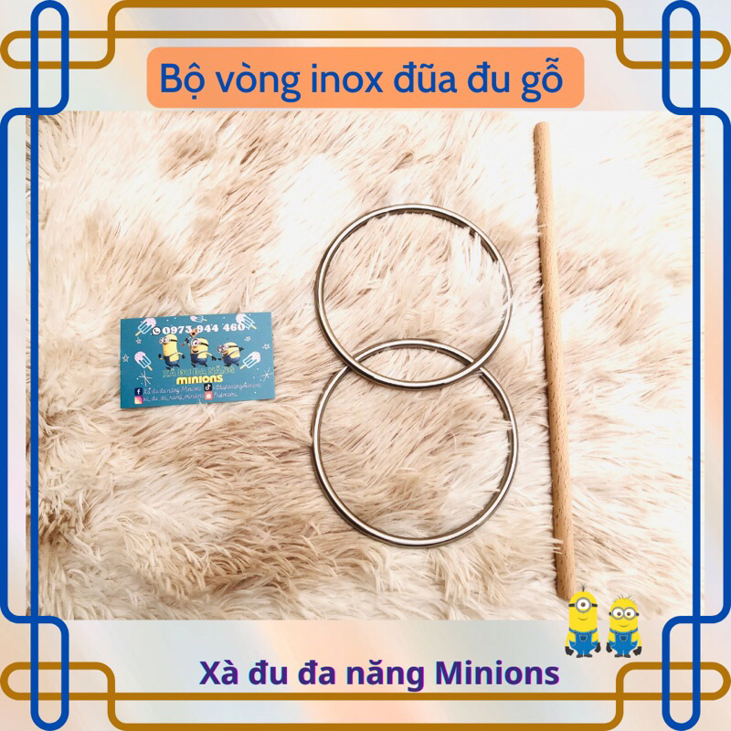 Bộ vòng đu tay Minions vs đũa gỗ cao cấp chuẩn Montessori cho bé 3-10 tháng