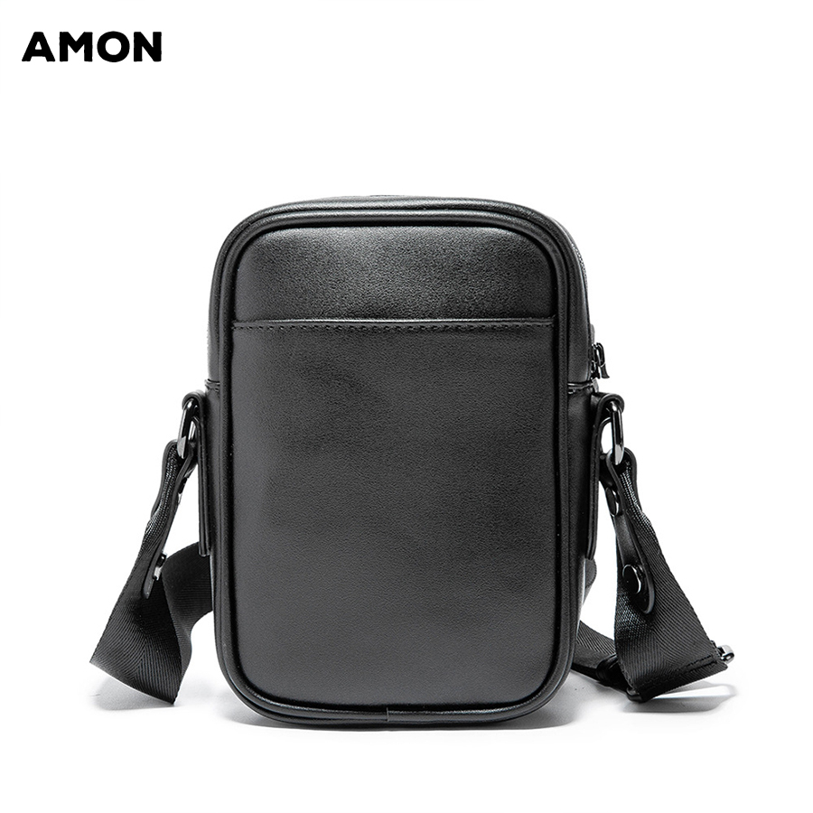 Túi Đeo Chéo Nam Modmini- Túi Da Pu Nhỏ Gọn Trẻ Trung, Da Loại Xịn 2 Màu Đen Và Xám - Amon
